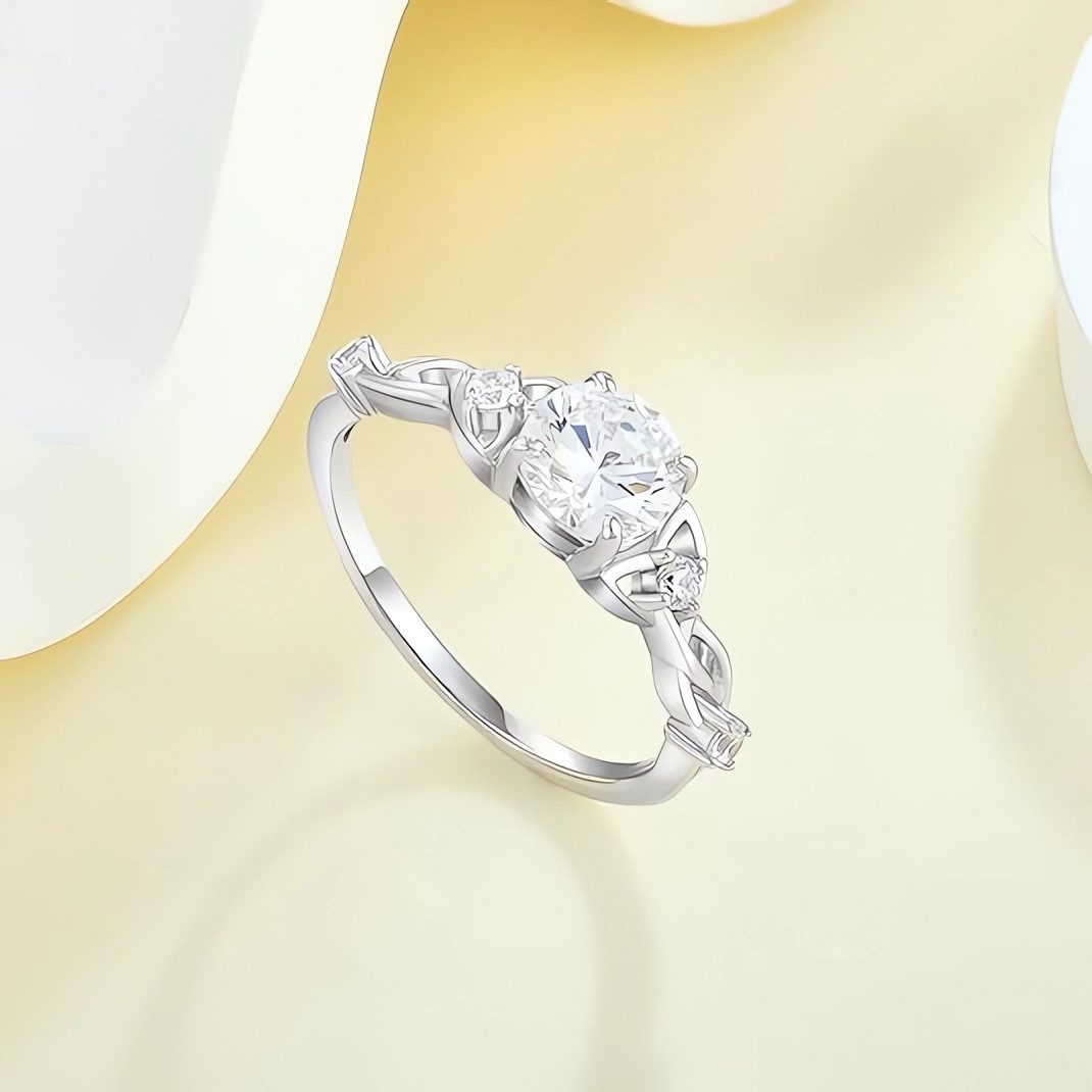 Jumpeak Diamantring Promise Ring,Verlobungsring Damen,Gold Schmuck,Valentinstag Geschenk, 1 ct– Runder Diamant,E-Farbe,VVS2,3EX,Labordiamant,Klassische Eleganz
