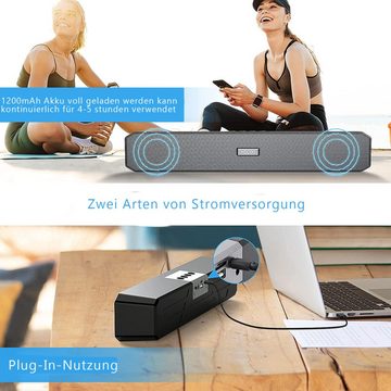 GelldG Bluetooth Lautsprecher mit 360° Sound, Dualen Bass-Treibern PC-Lautsprecher