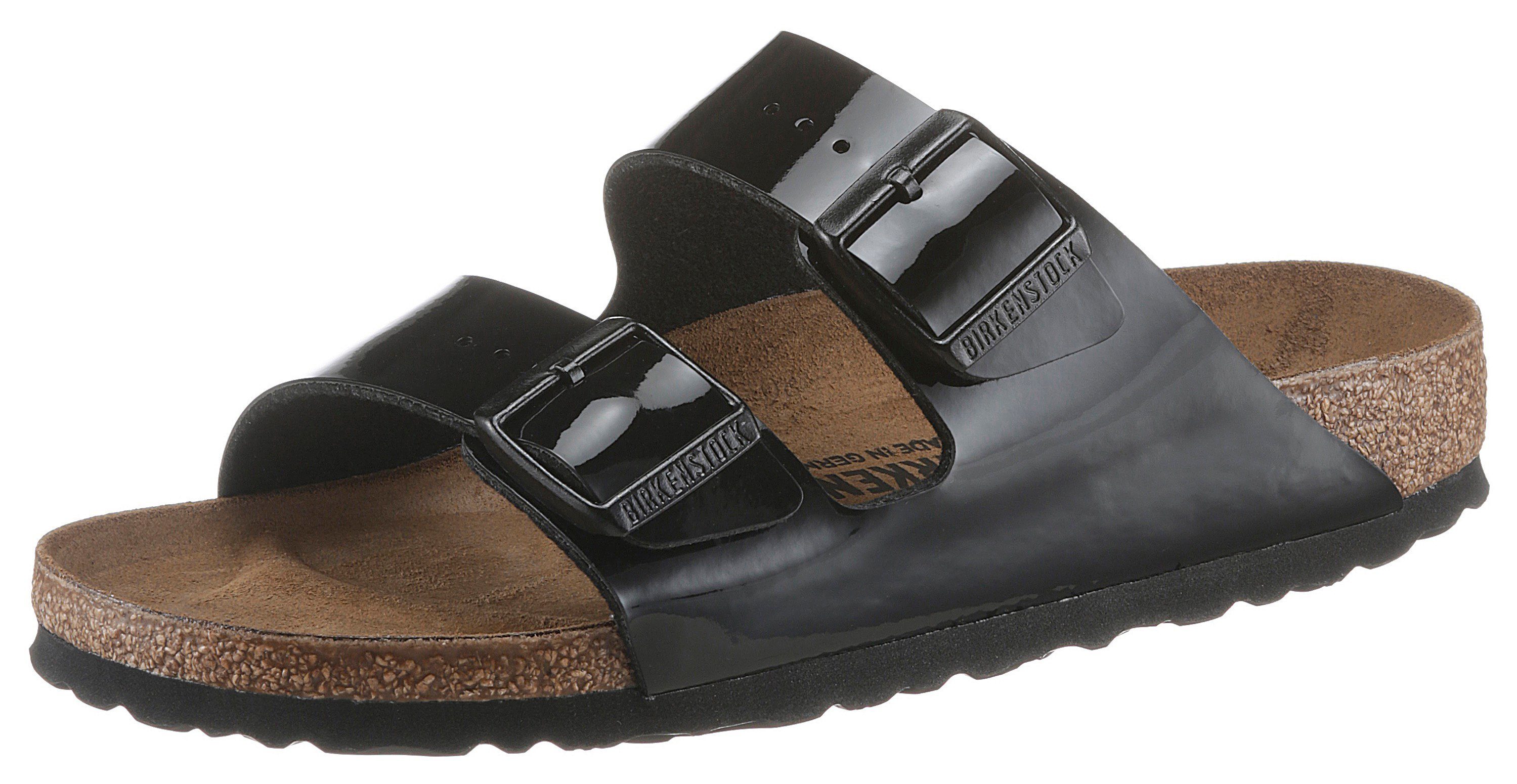 Birkenstock ARIZONA Patent Pantolette in glänzender Lack-Optik, Schuhweite: günstig online kaufen