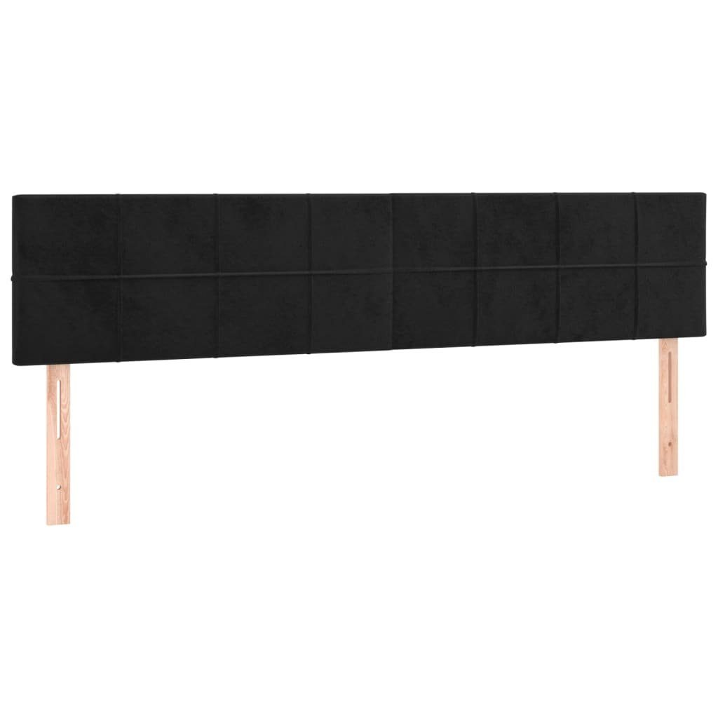 vidaXL Bett LED Kopfteil Schwarz 180x5x78/88 cm Samt (1-tlg)