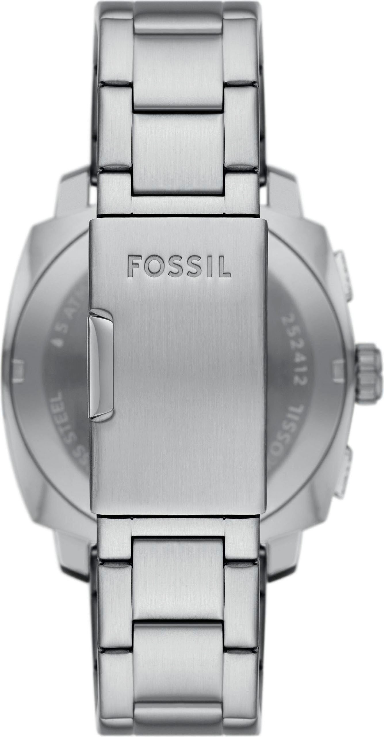 Fossil Chronograph Machine FS6095, Quarzuhr, Armbanduhr, Herrenuhr, Edelstahlarmband, analog