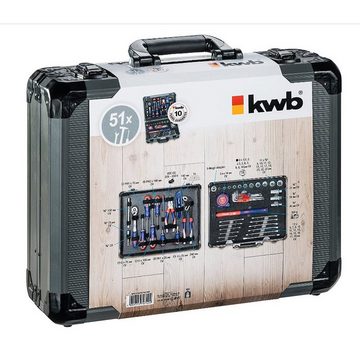 kwb Werkzeugset kwb Werkzeug-Koffer inkl. Werkzeug-Set, 51-teilig, gefüllt, robust, (Set)