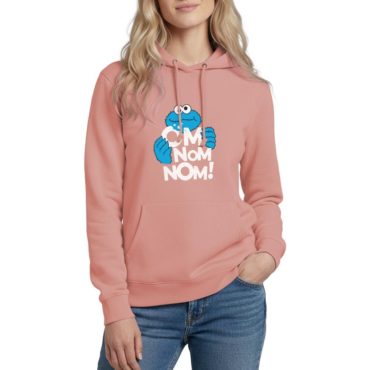 Spreadshirt Hoodie Sesamstraße Krümelmonster Om Nom Nom Damen Hoodie (1-tlg)