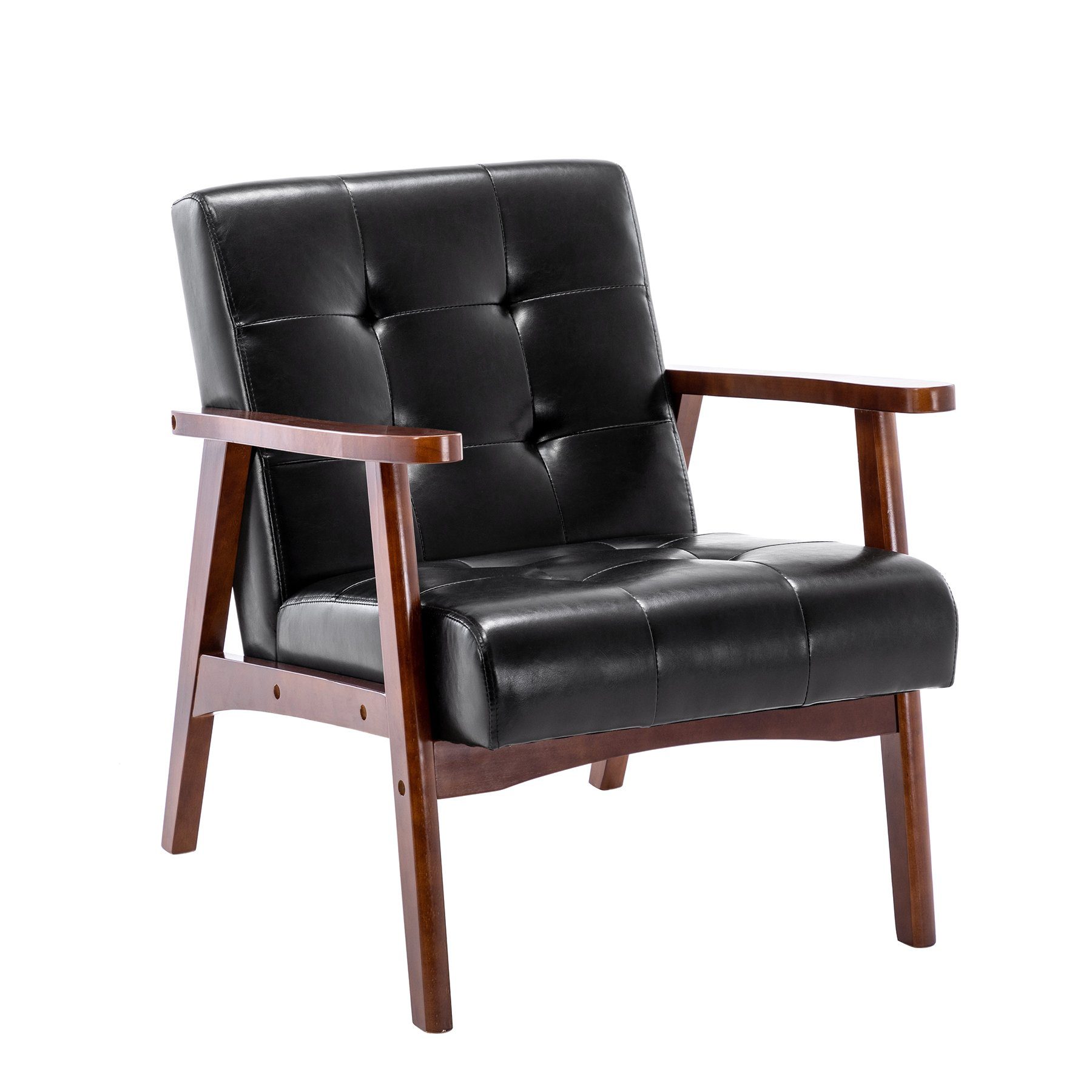 HomeMiYN Loungesessel Retro Holzsessel Loungesessel Polsterstuhl günstig online kaufen