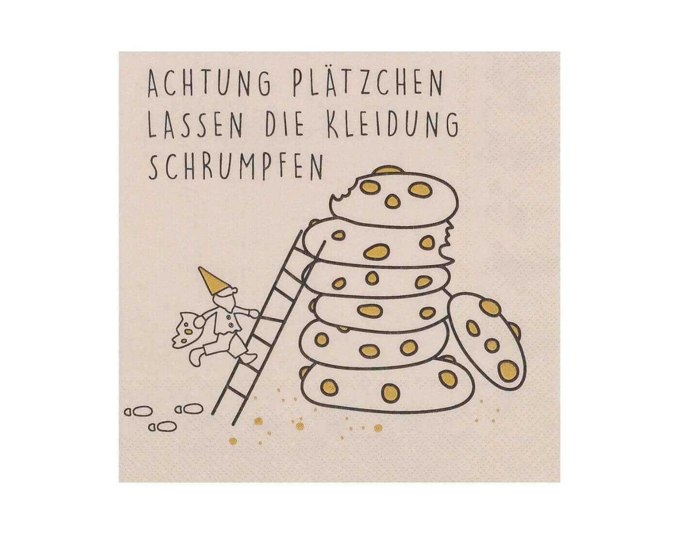 Räder Design Papierserviette Lunchservietten - Achtung Plätzchen...