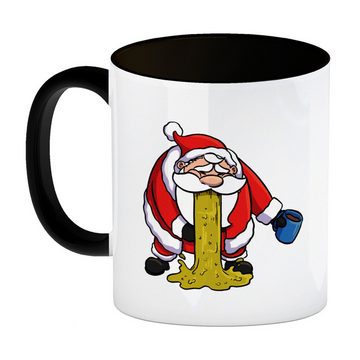 speecheese Tasse Kotzender Weihnachtsmann mit Glühweintasse Weihnachten Kaffeebecher
