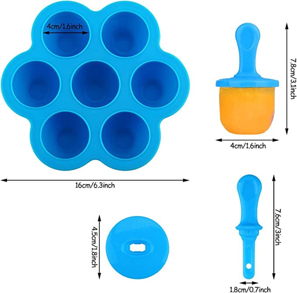 Mulden,Eiscreme-Form,DIY-Eiswürfelform Eis Stiel 7 Mini Eisform am Atäsi Silikonform