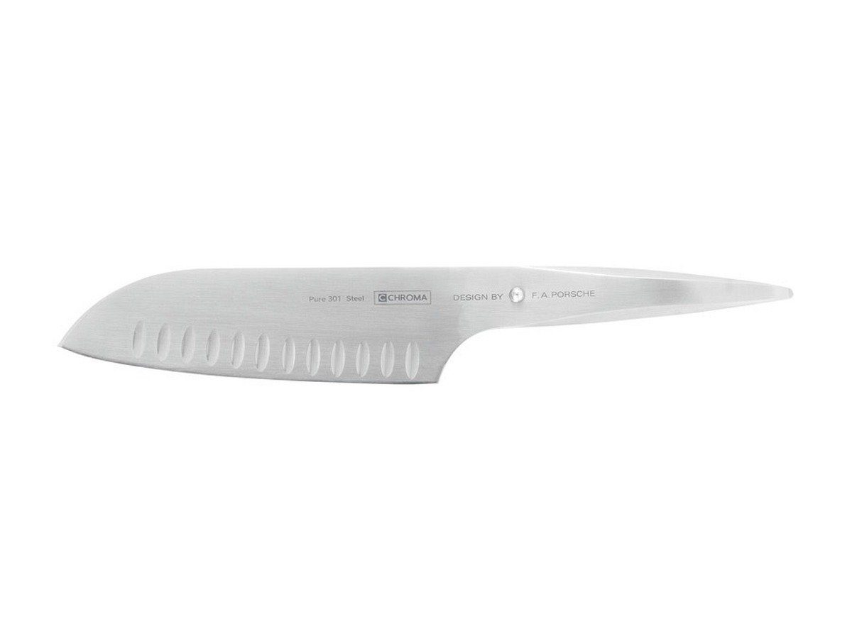 CHROMA Santokumesser Type 301 Santoku mit Kullenschliff 17,8 cm