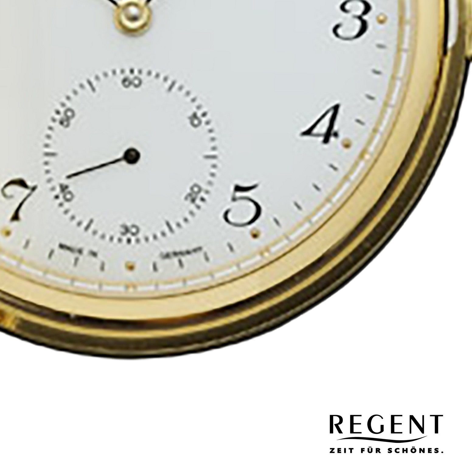 Regent Taschenuhr Regent Herren Taschenuhr Analog, (Analoguhr), Herren Taschenuhr rund, groß (ca. 50mm), Edelstahl, Elegant