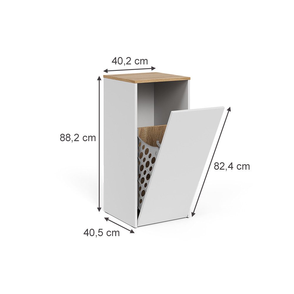 Vicco Wäscheschrank Viktor, Weiß/Artisan, 40.2 x günstig online kaufen