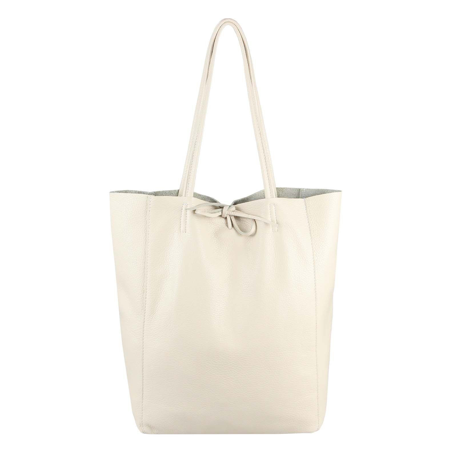 ITALYSHOP24 Schultertasche Made in Italy Damen Premium Leder SHOPPER Tasche HOBO Umhängetasche, Echtleder Business Bag leicht groß klassisch sicher geräumig Beutel