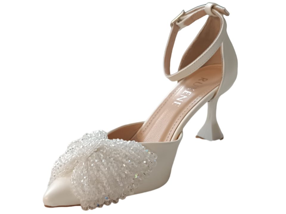 Ruxene Pumps/Hochzeit,Date,Brautschuhe,Einladung,Party/Weiß Pumps (Glänzen günstig online kaufen