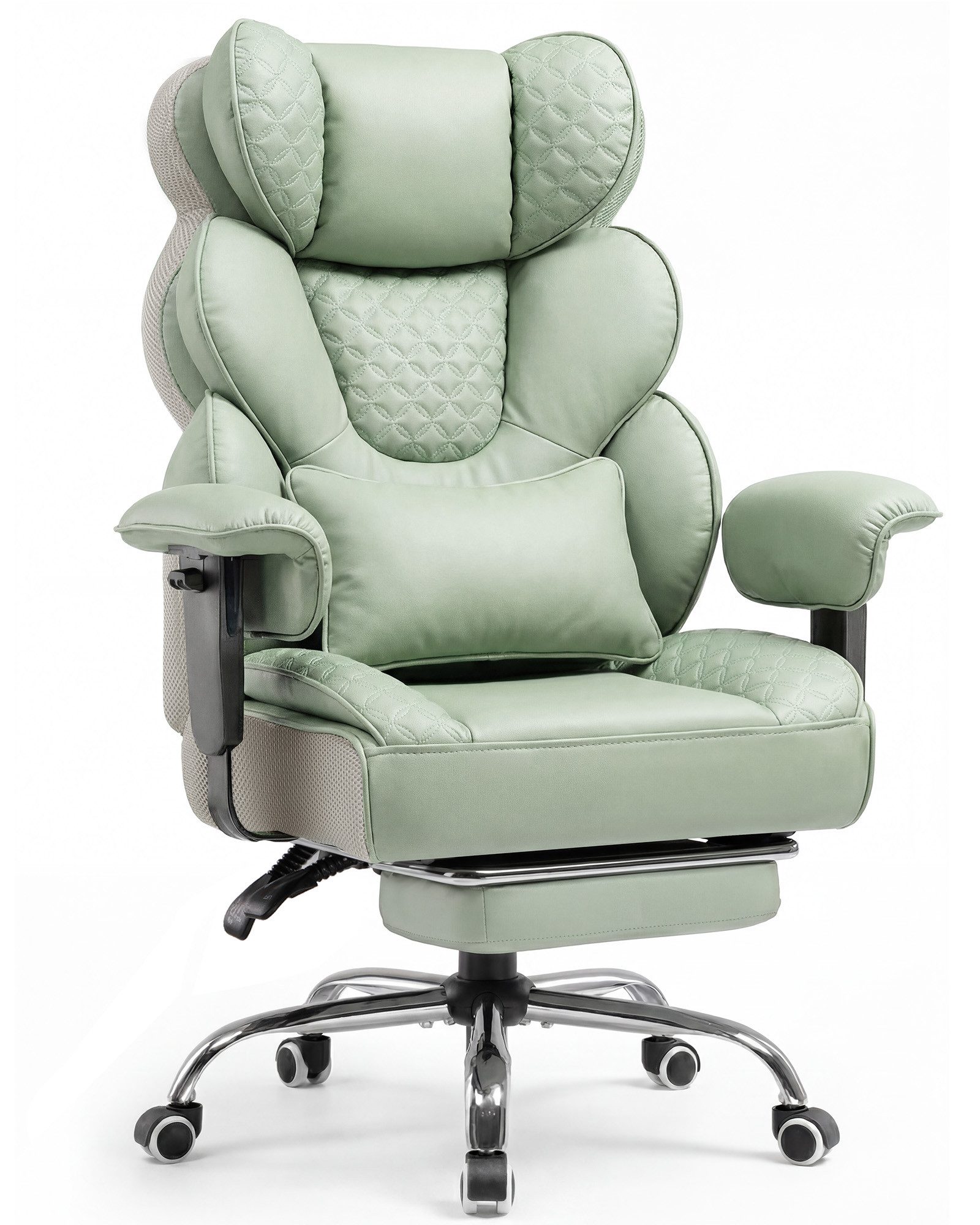 COMHOMA Gaming-Stuhl Ergonomischer Bürostuhl 180 kg, mit Lendenstütze & Fußstütze, 135° verstellbare Rückenlehne, hoher Chefsessel