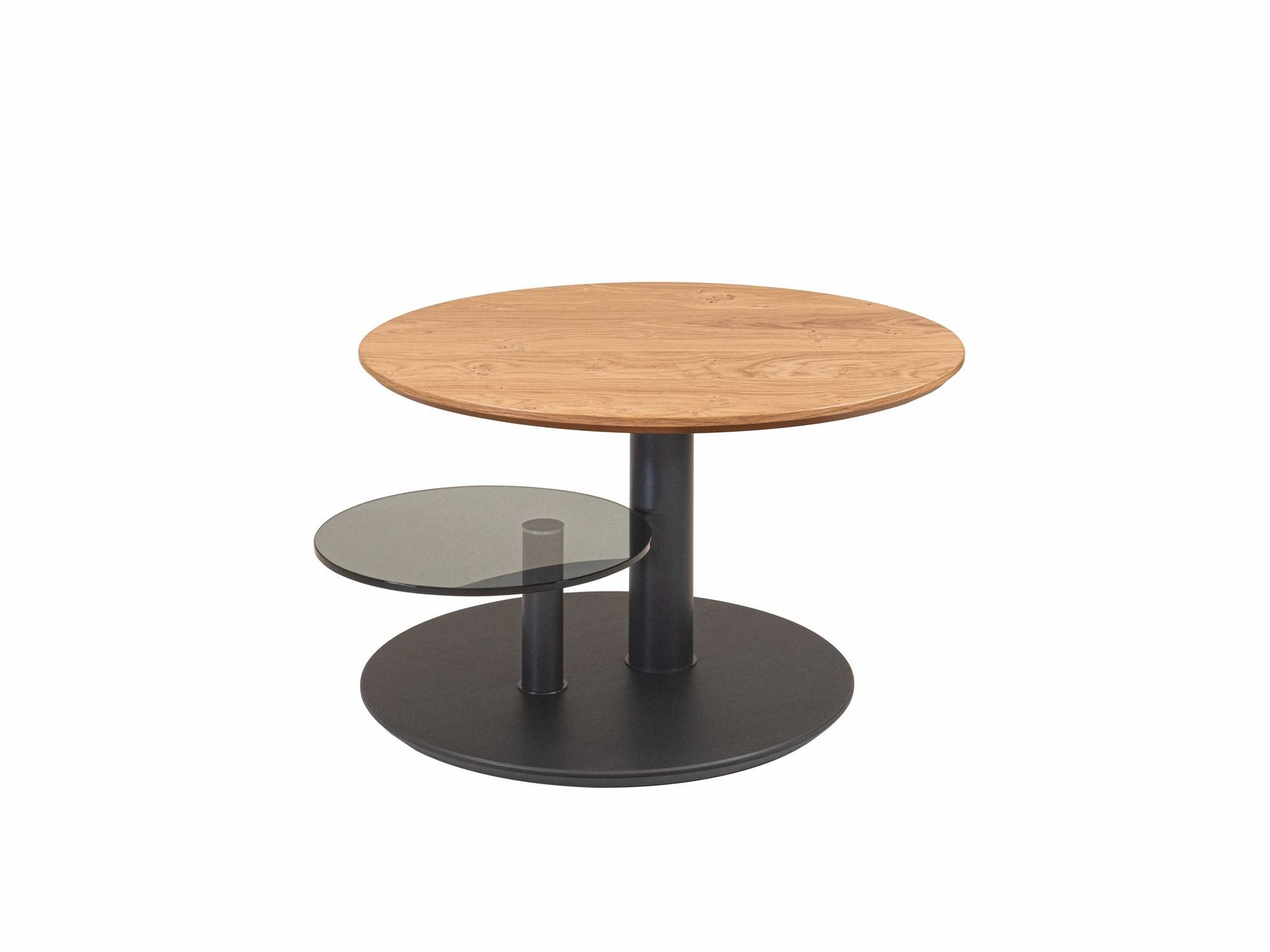 58 aufm Kessel Couchtisch Funktionstisch Charla 75x47x75 Metall+Echtholz Wildeiche/Schwarz (inkl. Lieferung bis in die Wohnung, 1-St., Lieferung bis Verwendungsstelle), stufenlos höhenverstellbar Tischplatte aus Echtholz furniert