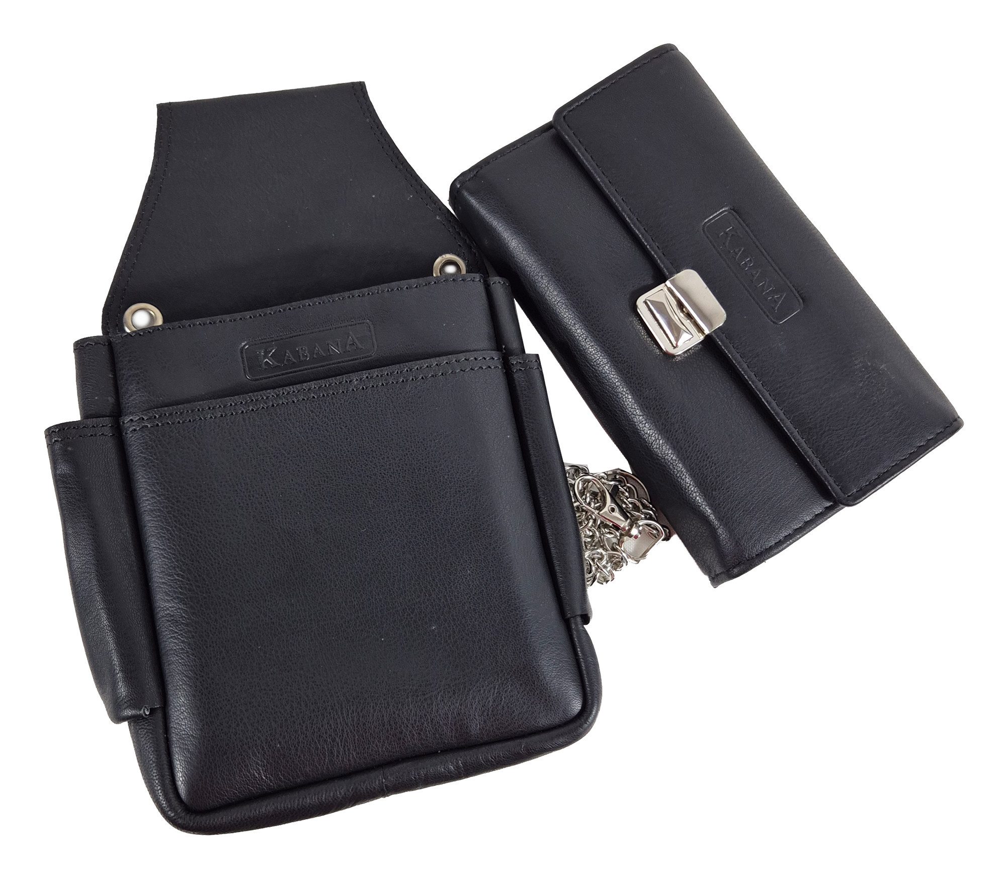Einkaufszauber Kellnerbörse Echt Leder Kellner Taxi Geldbeutel Set Profi mit Gürteltasche Holster (Geldbeutel und Holster), Robustes naturbelassenes Büffelleder