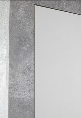Bega Consult Vitrine STONE, Betondekor, Weiß Hochglanz, 92 x 194 cm, mit LED-Beleuchtung