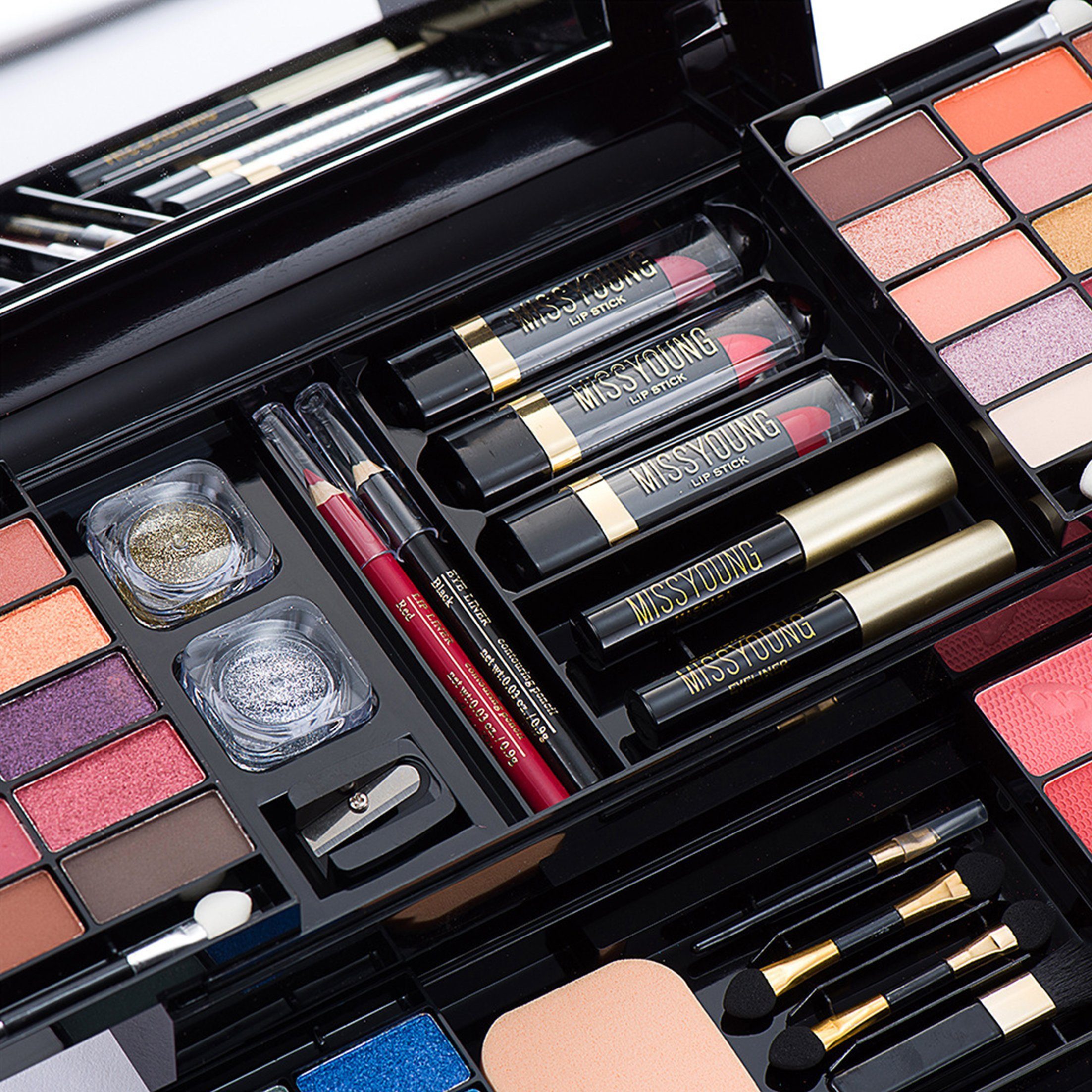 KINSI Schmink-Set Make-up-Koffer mit Lippenstift,Lidschatten & Blush,Komple günstig online kaufen