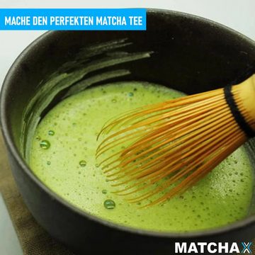 MAVURA Teelöffel MATCHAX Matcha Besten Set Teezeremonie Bambusbesen, Chasen Bambus Schneebesten Chashaku 3-teiliges Set