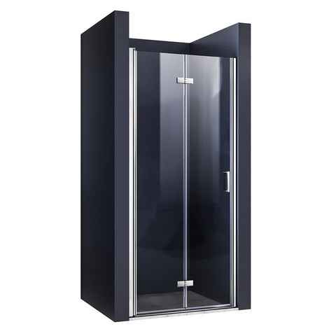 SONNI Dusch-Falttür Duschtür Falttür Nischentür Duschkabine Duschabtrennung Dusche, Nano Glas ESG, Links - oder Rechts montage frei wählba.