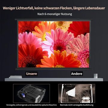 ZCGIOBN 5G WiFi Bluetooth LED FHD 1080P Nativ Heimkino Portabler Projektor (14300 lm, 16000:1, 1920x1080 px, Decke Tageslicht, 1920x1080 LCD mit Trapezkorrektur Zoom HDMI USB)