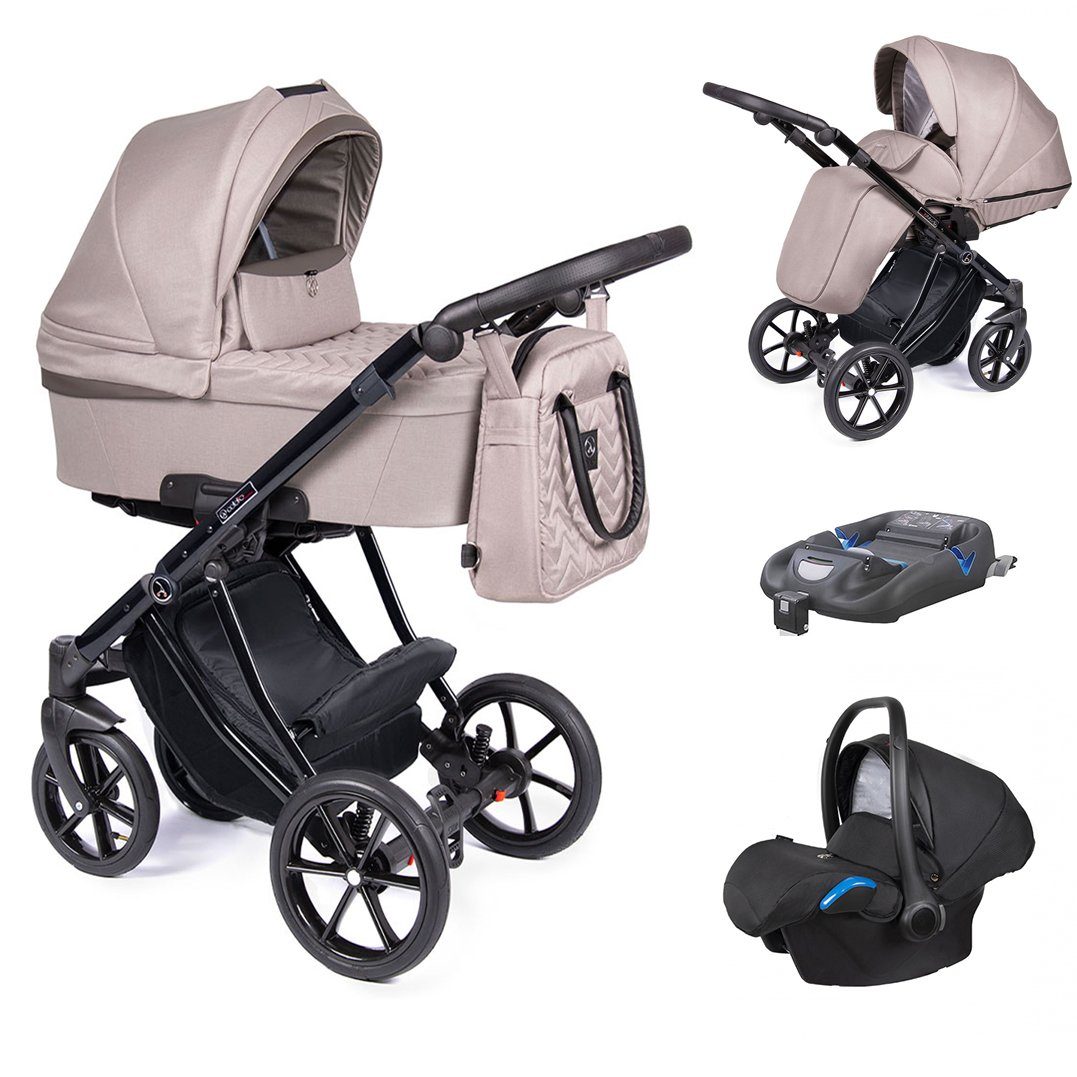 in 14 16 Kinderwagen-Set in Farben - Kombi-Kinderwagen Dante Teile Gestell 1 Sand = - 4 schwarz babies-on-wheels