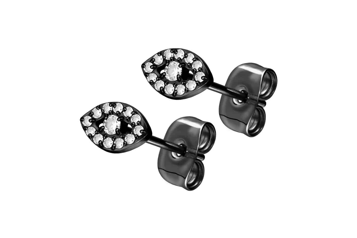 Paar Ohrstecker Titan Ohrstecker KRISTALLAUGE