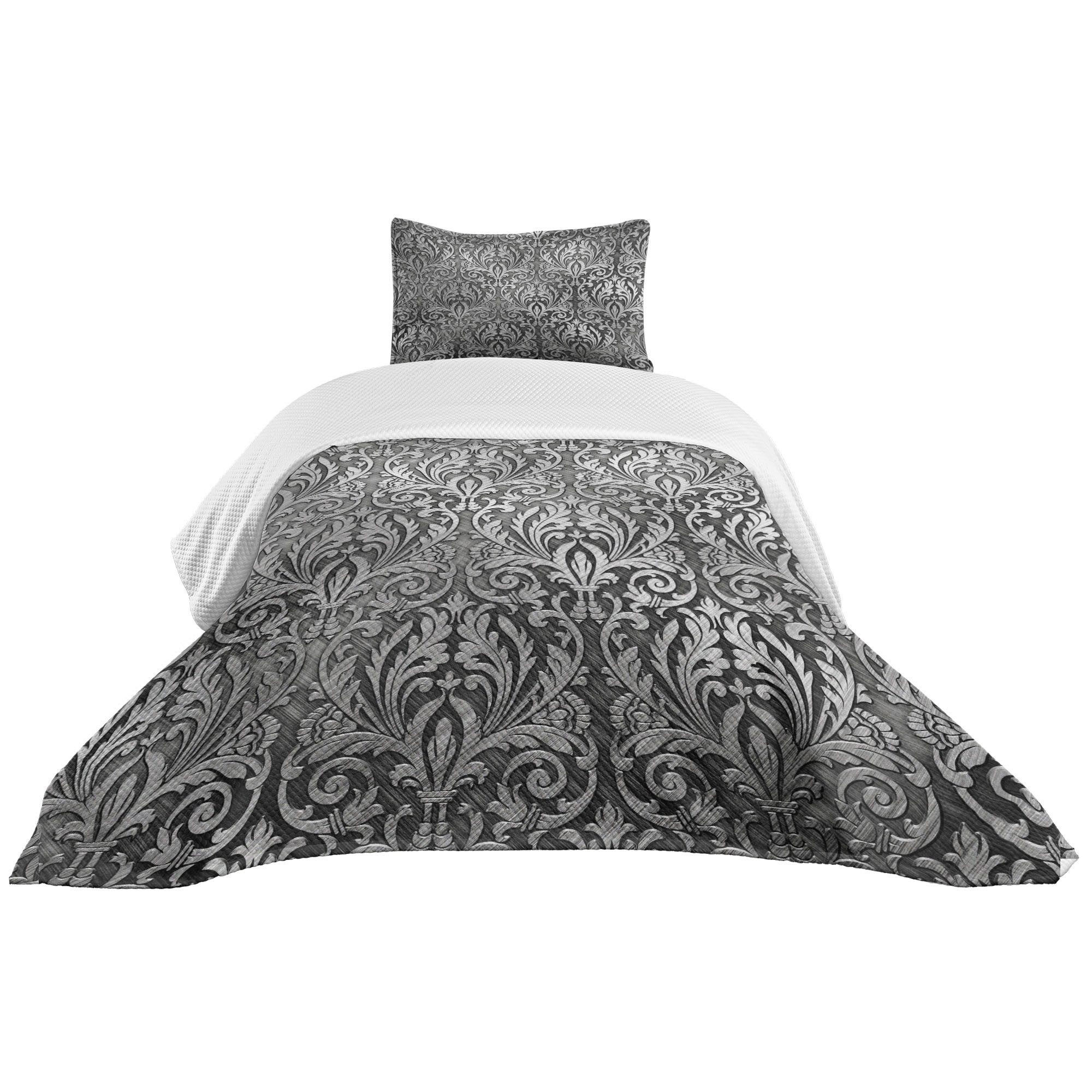 Abakuhaus Tagesdecke Set mit Kissenbezügen Waschbar, Damask Klassische Blum günstig online kaufen