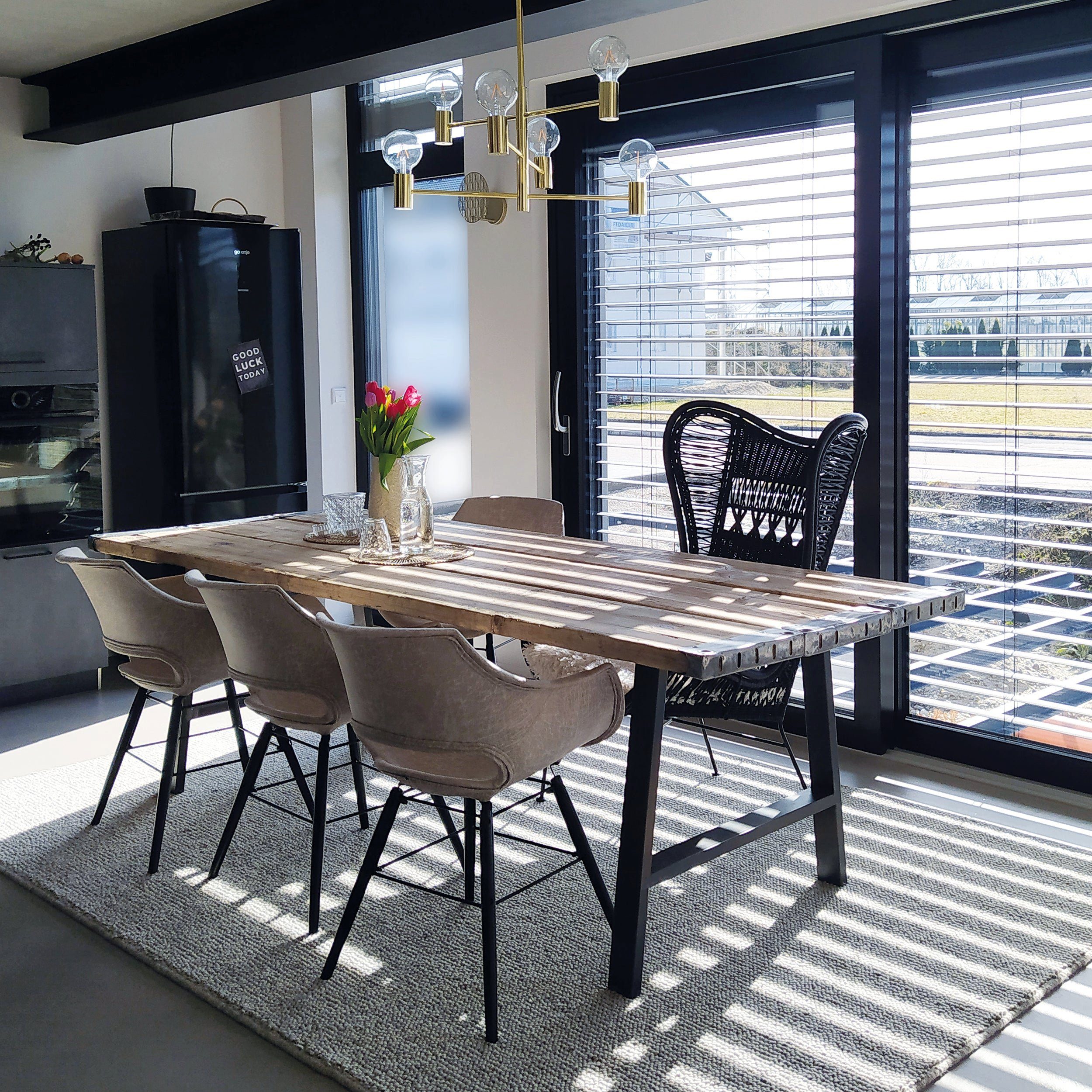 Natural Goods Berlin Möbelkufe A-FORM, (2-St), Tischkufen, Bankgestell, Couchtischbeine, H 42cm, Schwarz