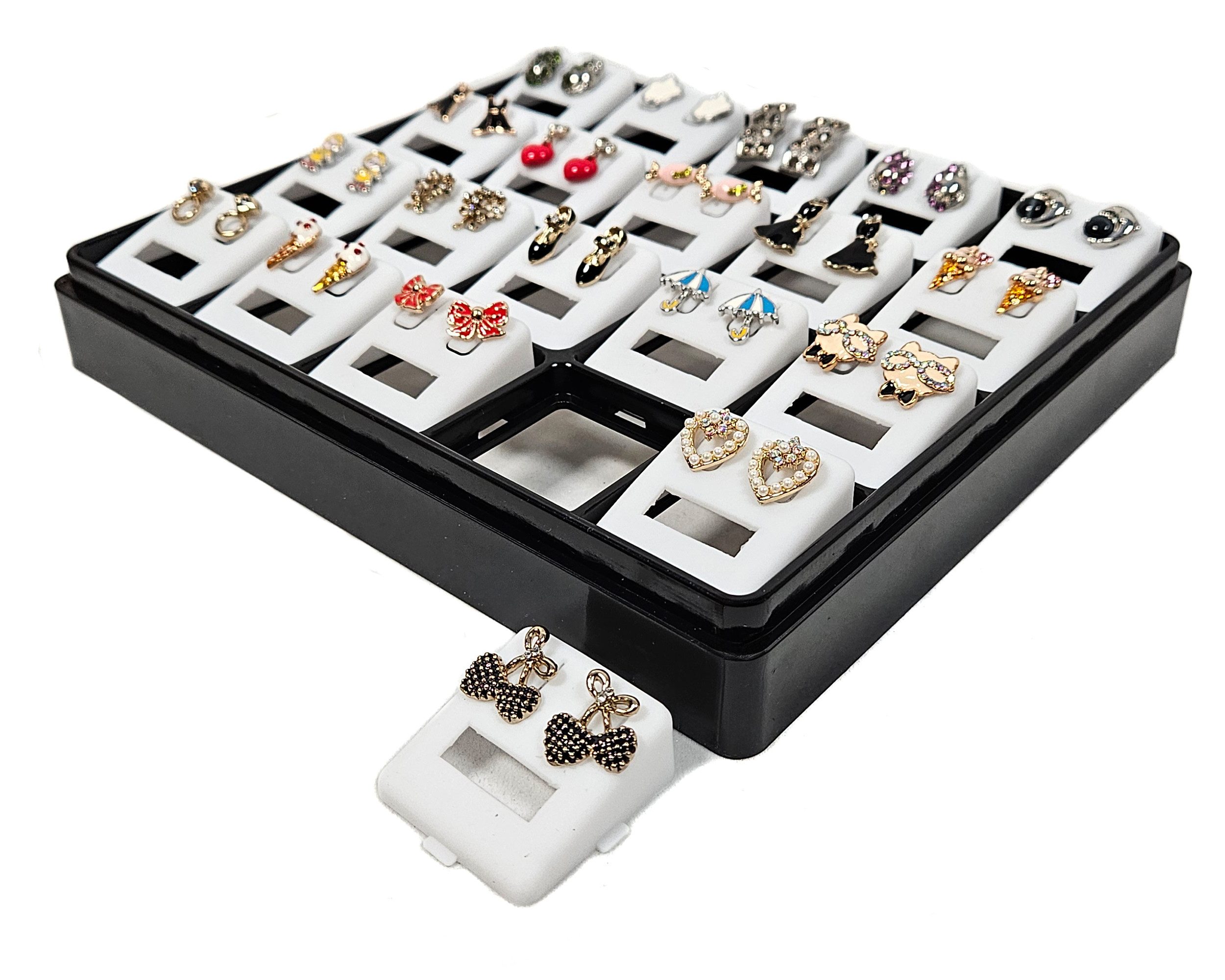 Schmuckständer Schmuckbox Schmuckkasten Vitrine mit 20 Träger für Ohrstecker