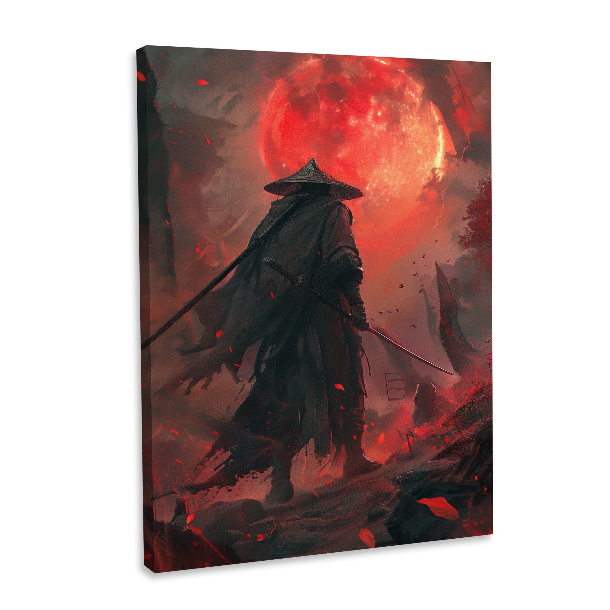 Hustling Sharks Leinwandbild Landschafts-Bild als XXL Leinwandbild - Der Samurai#1, in 5 unterschiedichen Größen verfügbar