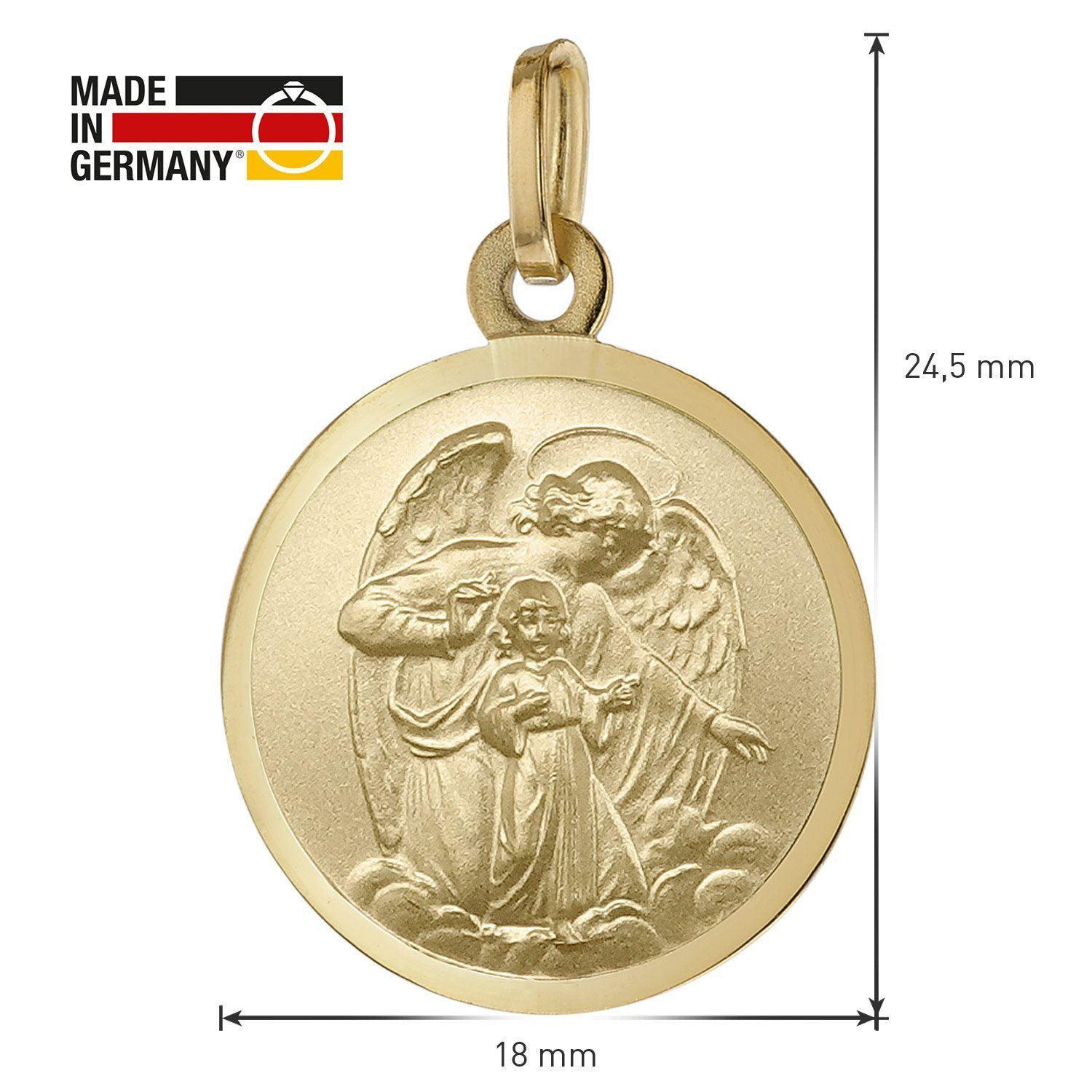 trendor Kette goldplattierter mit Anhänger an mm 333 Ø Anhänger 18 Gold Kette Schutzengel