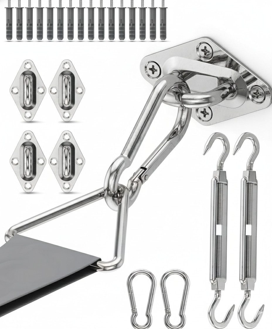Sol Royal Sonnensegel Sonnensegel Montageset M6 Befestigung Set SolVision Befestigung, Halterung für Sonnen Segel Befestigungsset Wand Rostfreier Edelstahl
