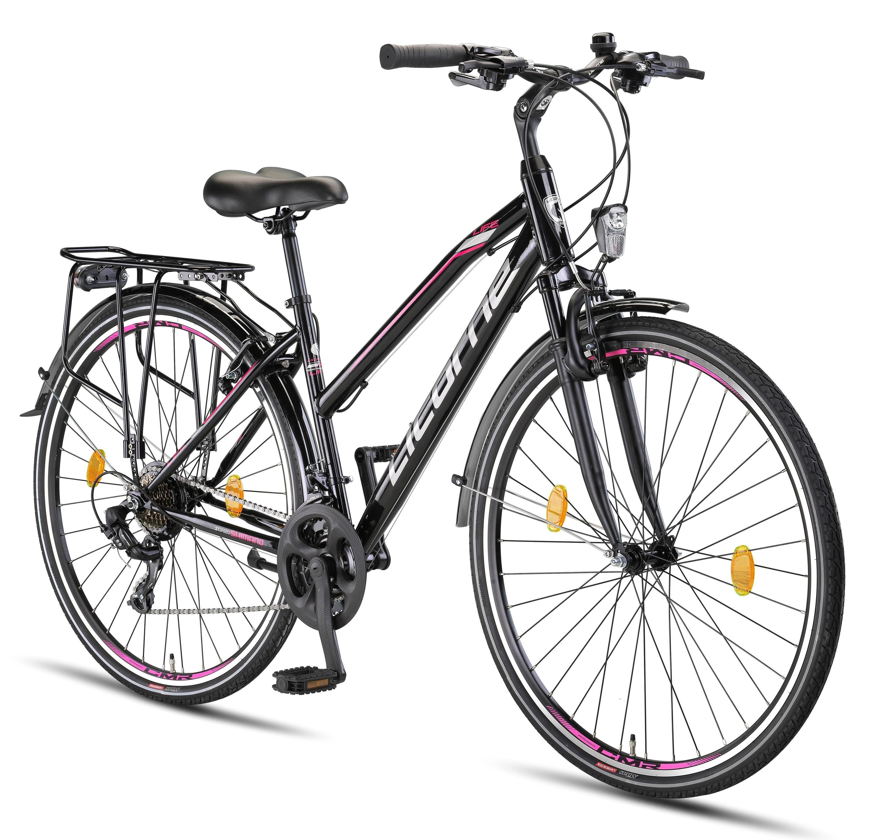 Licorne Bike Trekkingrad »Licorne Bike L-V-ATB Premium Trekking Bike in 28  Zoll - Fahrrad für Herren, Jungen, Mädchen und Damen - Shimano 21 Gang- Schaltung - Citybike - Männerfahrrad«