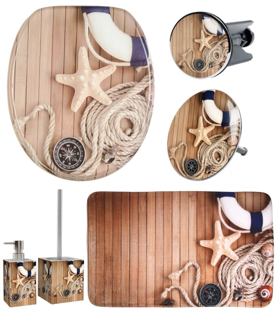 Sanilo Badaccessoire-Set 6-teilig Maritime, WC-Sitz mit günstig online kaufen