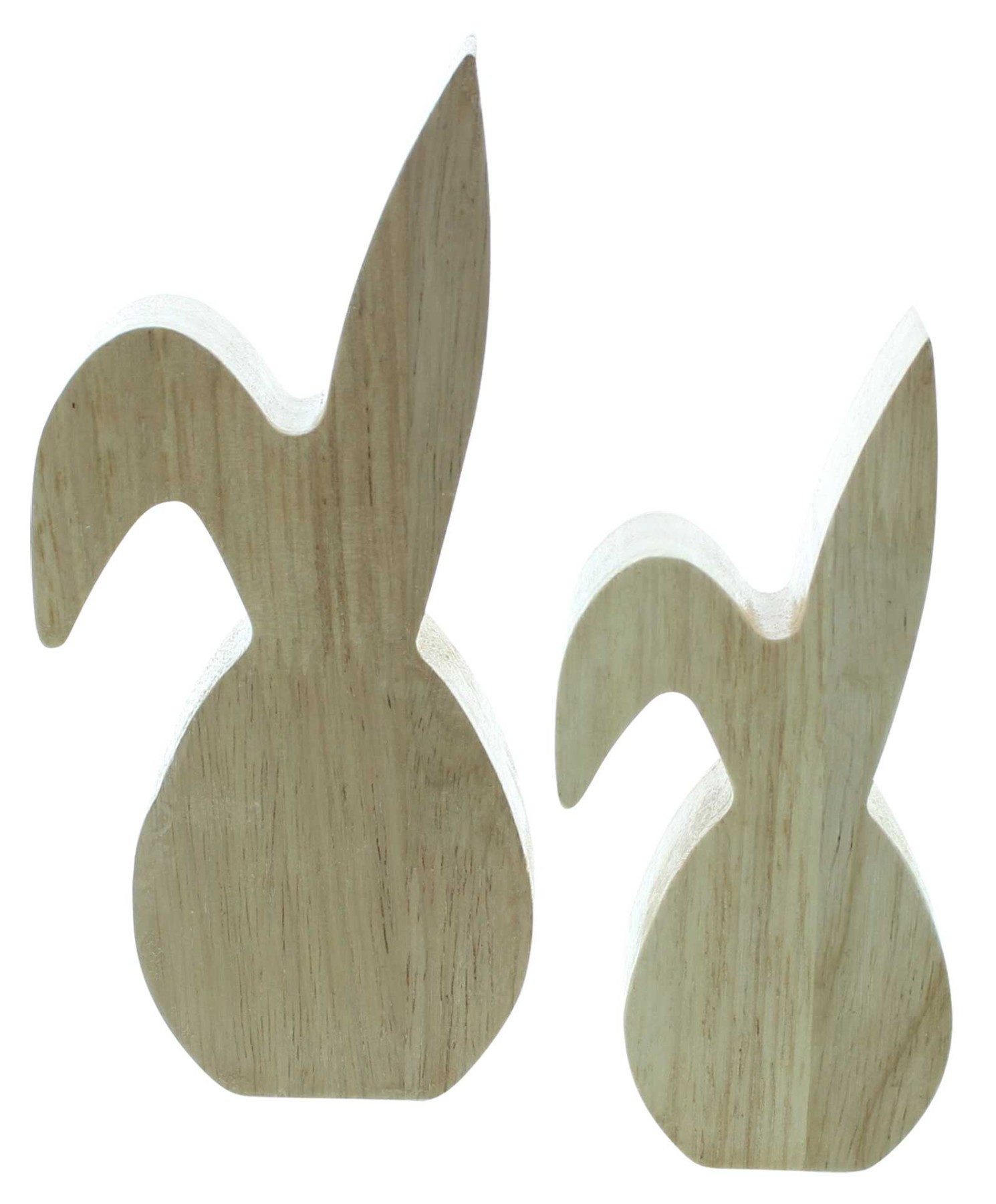 Dekoleidenschaft Osterhase "Glossy" Dekofigur aus Holz, glänzend lackiert, Osterdeko, Osterfigur (im Set, 2 St), Hase 15 cm + 19 cm hoch, Holzdeko, Holzfigur, Figurenset