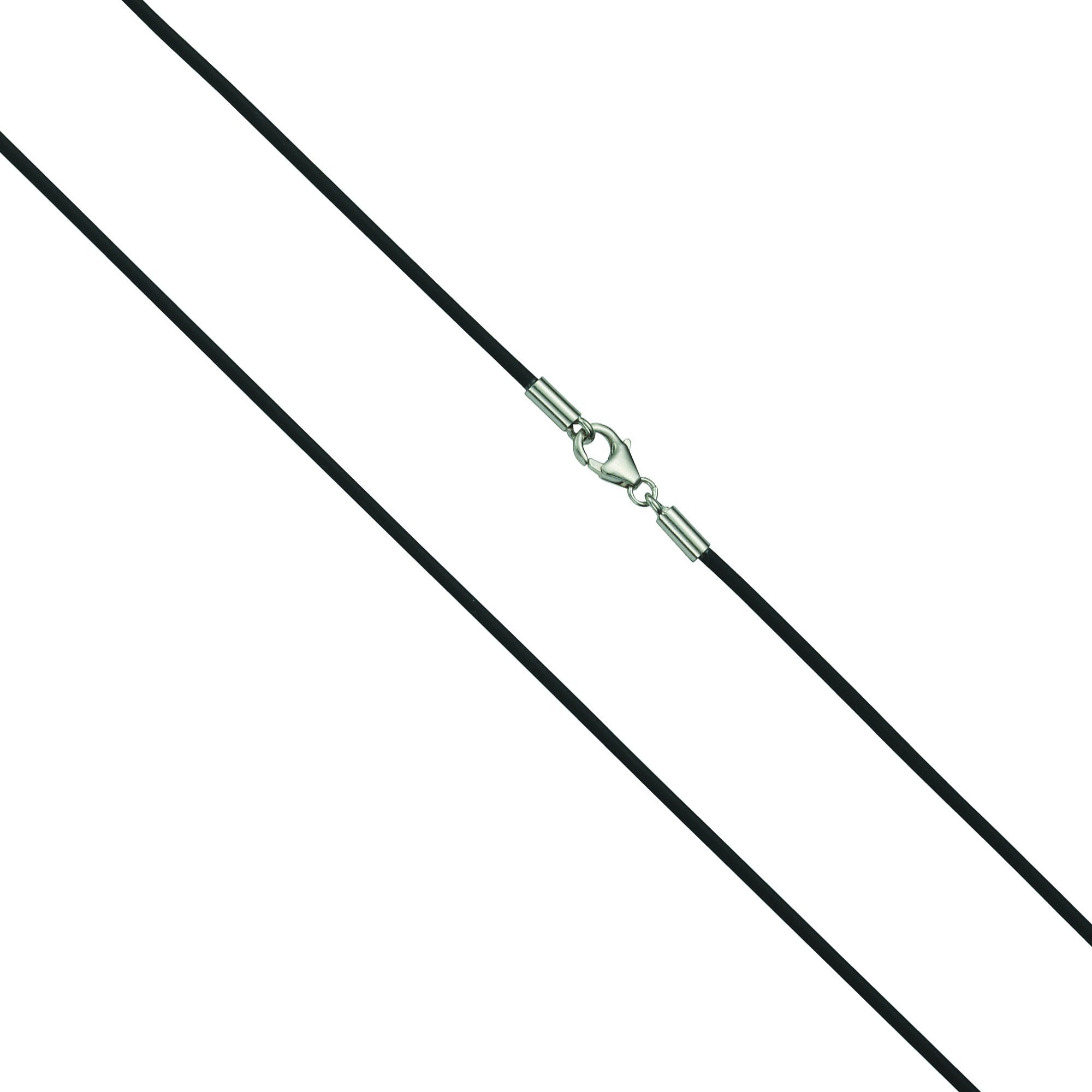 Vivance Collierkettchen 925/- Sterling Silber rhod. Kautschuk 50cm