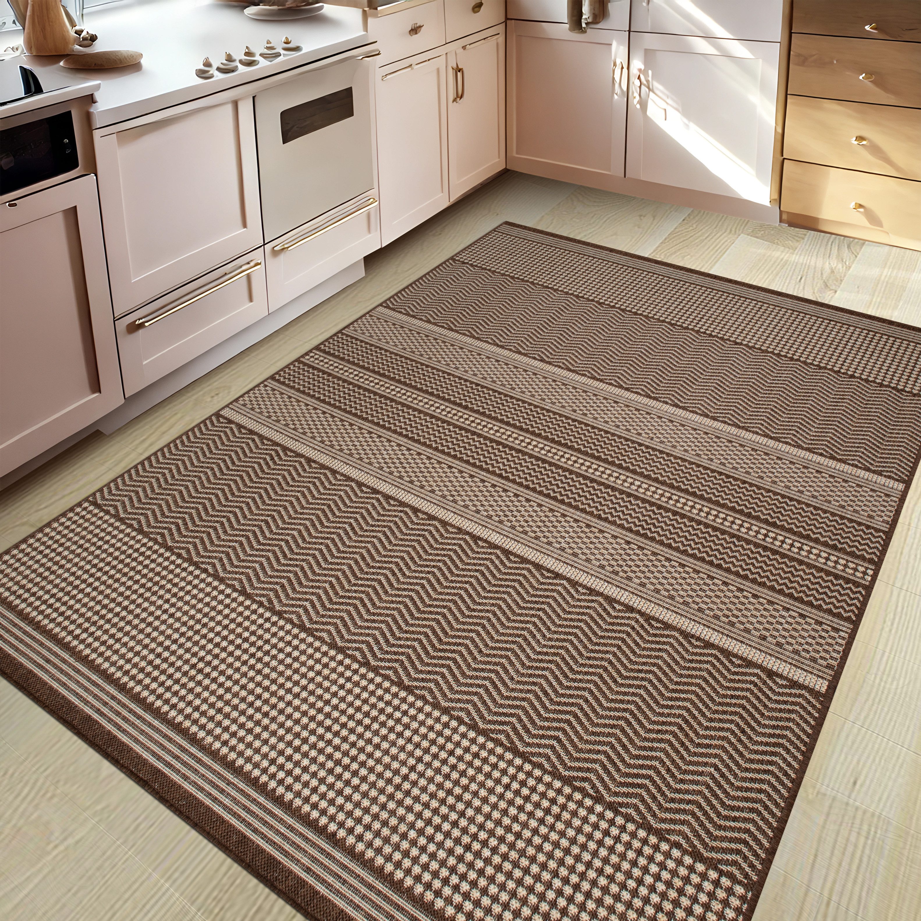 oKu-Tex Outdoorteppich PLUTUS In- & Outdoor Teppich, Flachgewebe, Sisaloptik, rechteckig, Höhe: 3 mm