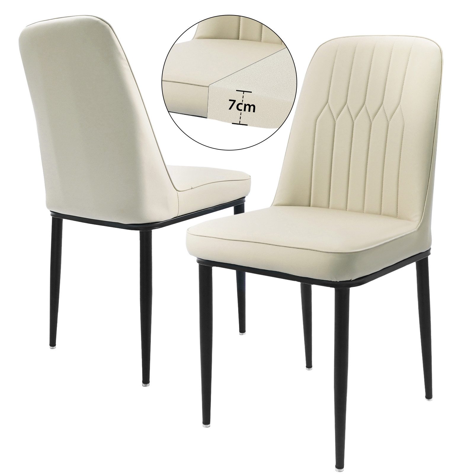 Durrafy Esszimmerstuhl Set 2/4/6 Küchenstuhl,Samtbezug-stuhl,7cm Schwamm,Po günstig online kaufen