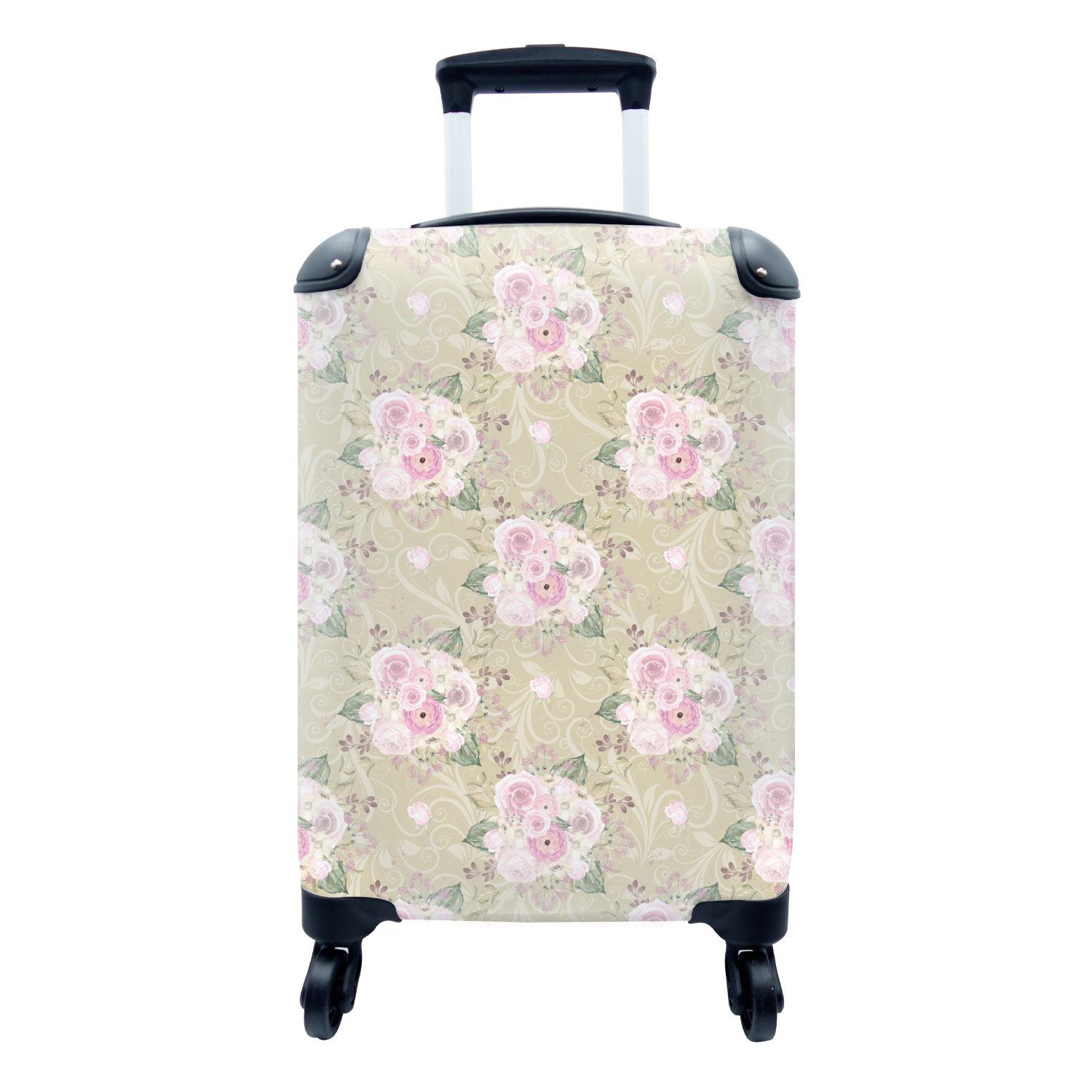Reisekoffer Ferien, Muster 4 MuchoWow Blumen, für Trolley, Reisetasche rollen, mit - Rose Handgepäckkoffer Rollen, Handgepäck -