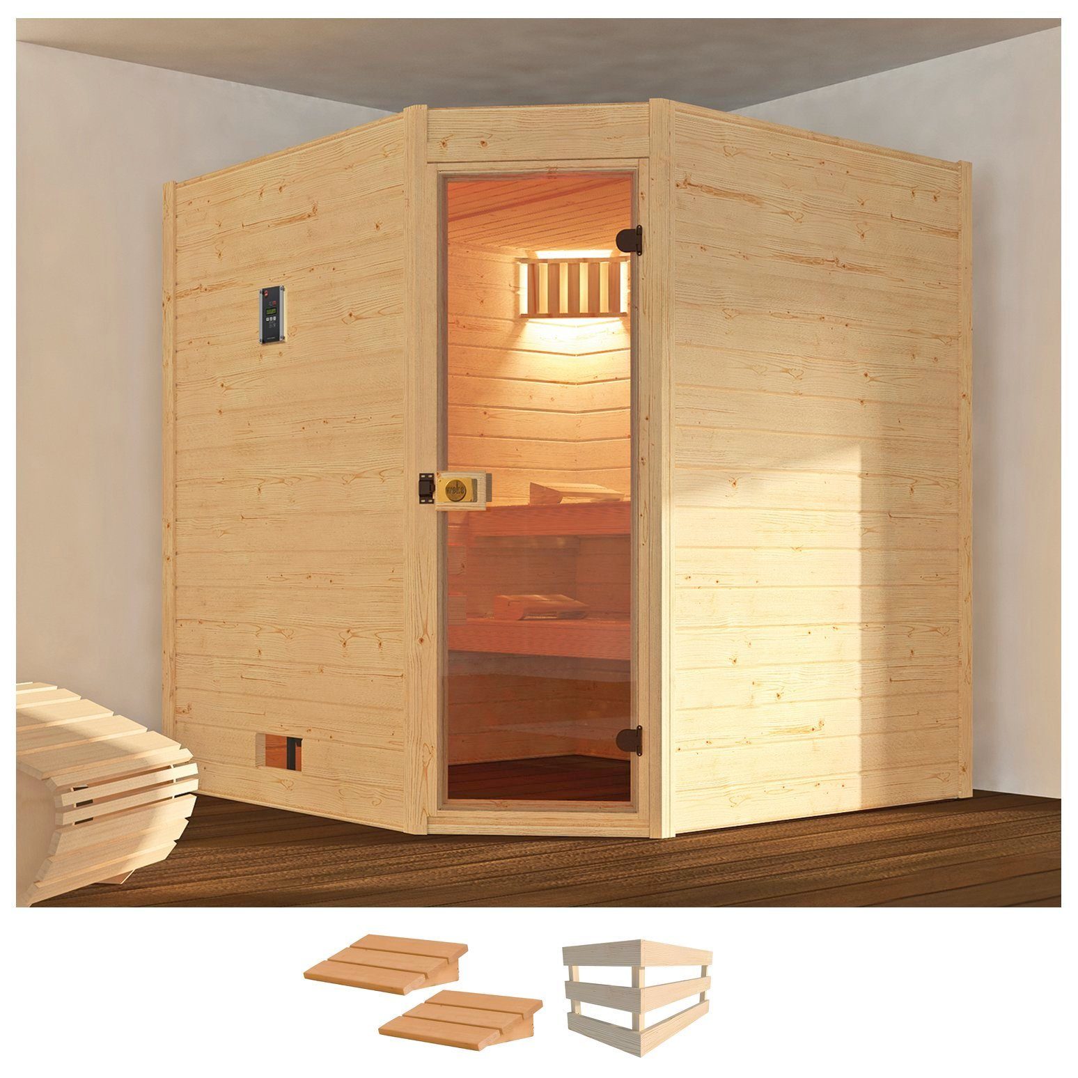 weka Sauna Valida, BxTxH: 189 x 172 x 204 cm, 38 mm, ohne Ofen