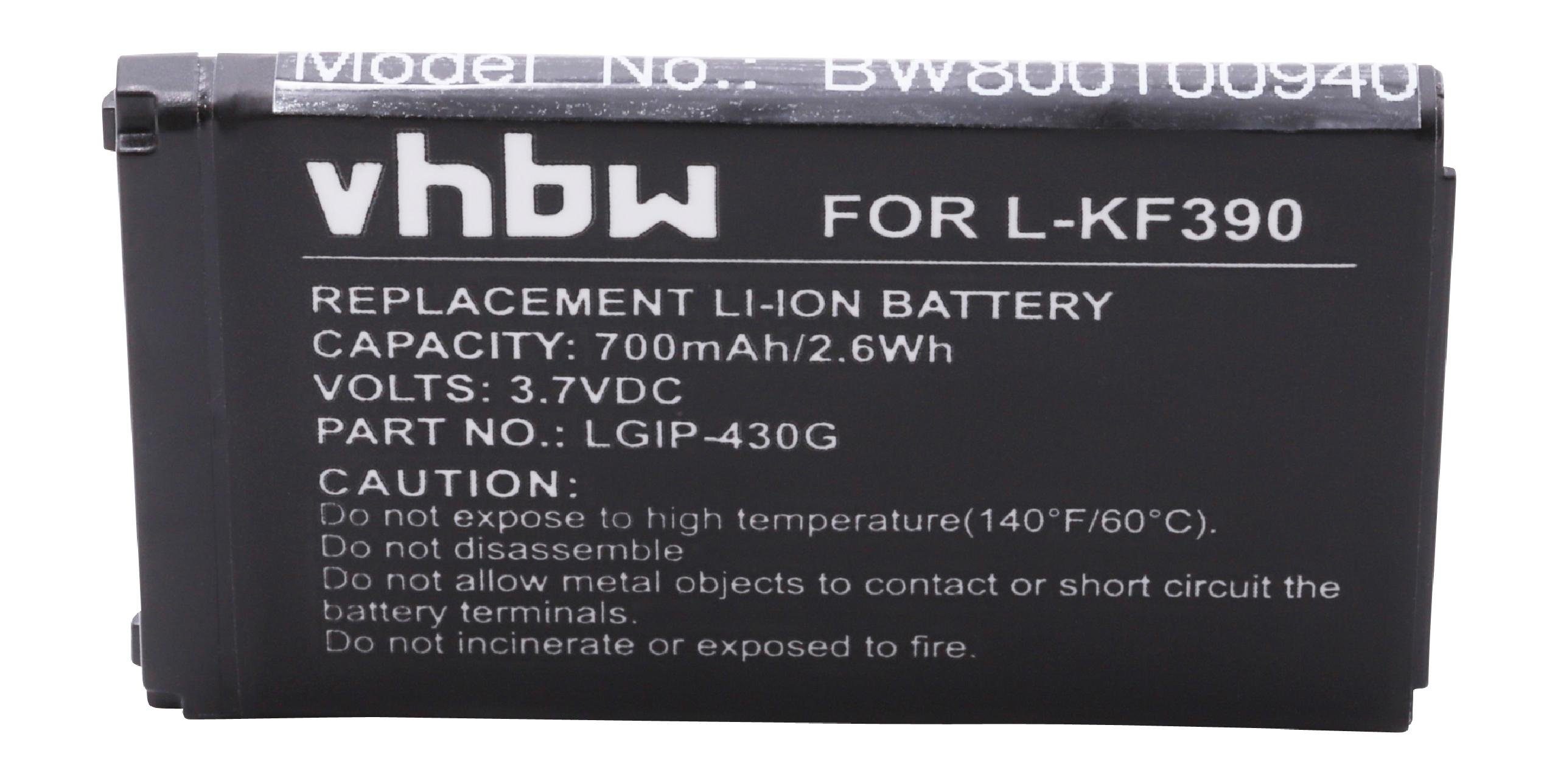 vhbw kompatibel mit LG  KS500, GU230, KF390, KS500, KF757, KP260 Smartphone-Akku Li-Ion 700 mAh (3,7 V)