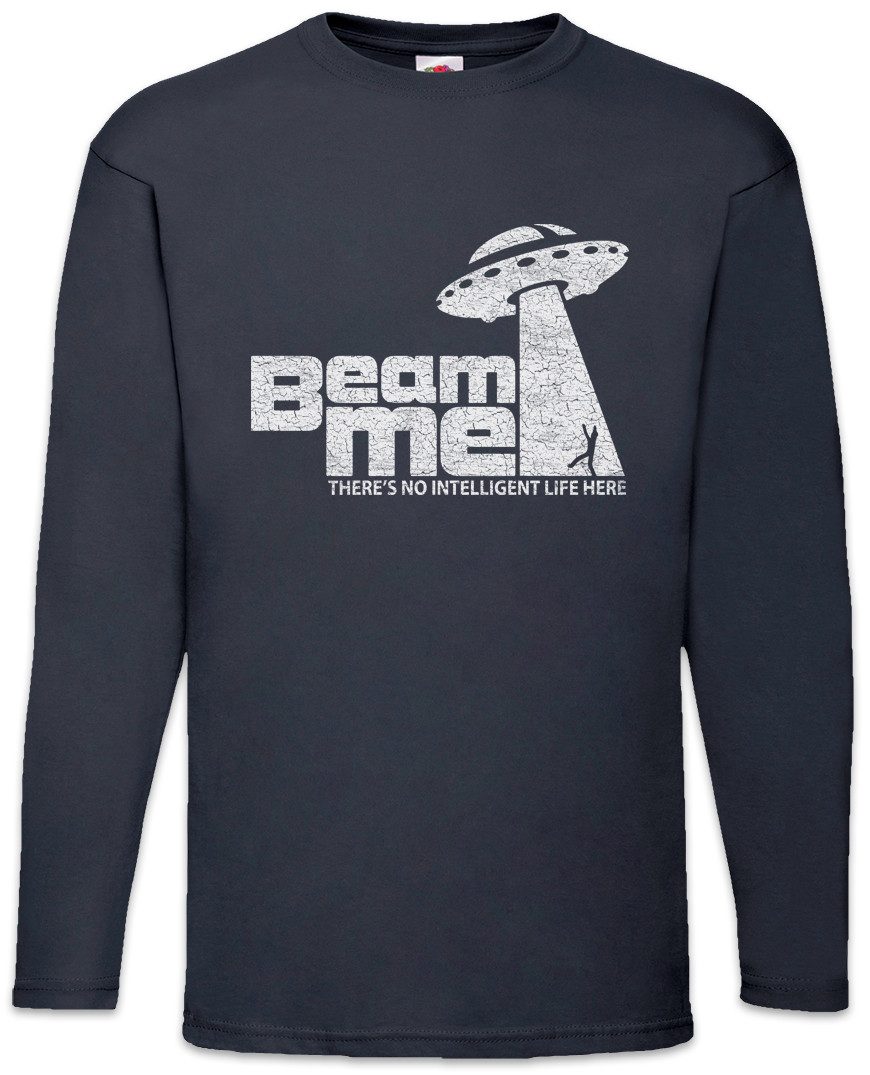 Langarmshirt UFO Beam Me Langarm T-Shirt Gamer Gaming Games Pixel Retro Arcade