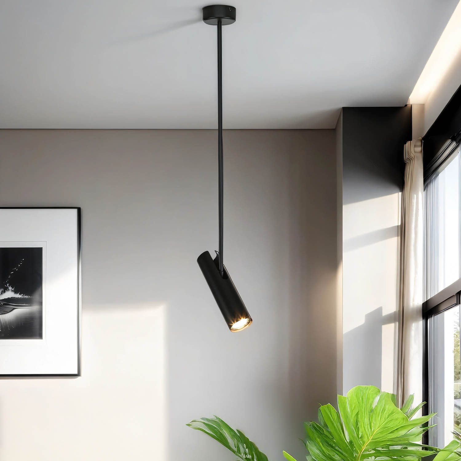 Licht-Erlebnisse Deckenleuchte EYE, ohne Leuchtmittel, Schwarze Hängelampe Metall modern Spot Flur Schlafzimmer Wohnzimmer