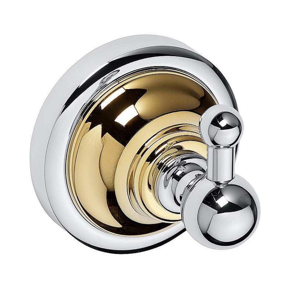 BRILLANTBAD® Kleiderhaken BETRO GOLD Kleiderhaken Messing Gold Chrom für Bad & Küche >> Bohren, Einfach zu installieren mit beiliegendem Schrauben- & Dübelset