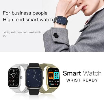 findtime Smartwatch (2,1 Zoll, Android iOS), Herren Telefonfunktion Blutdruckmessung Pulsuhren Laufuhr Fitnessuhr