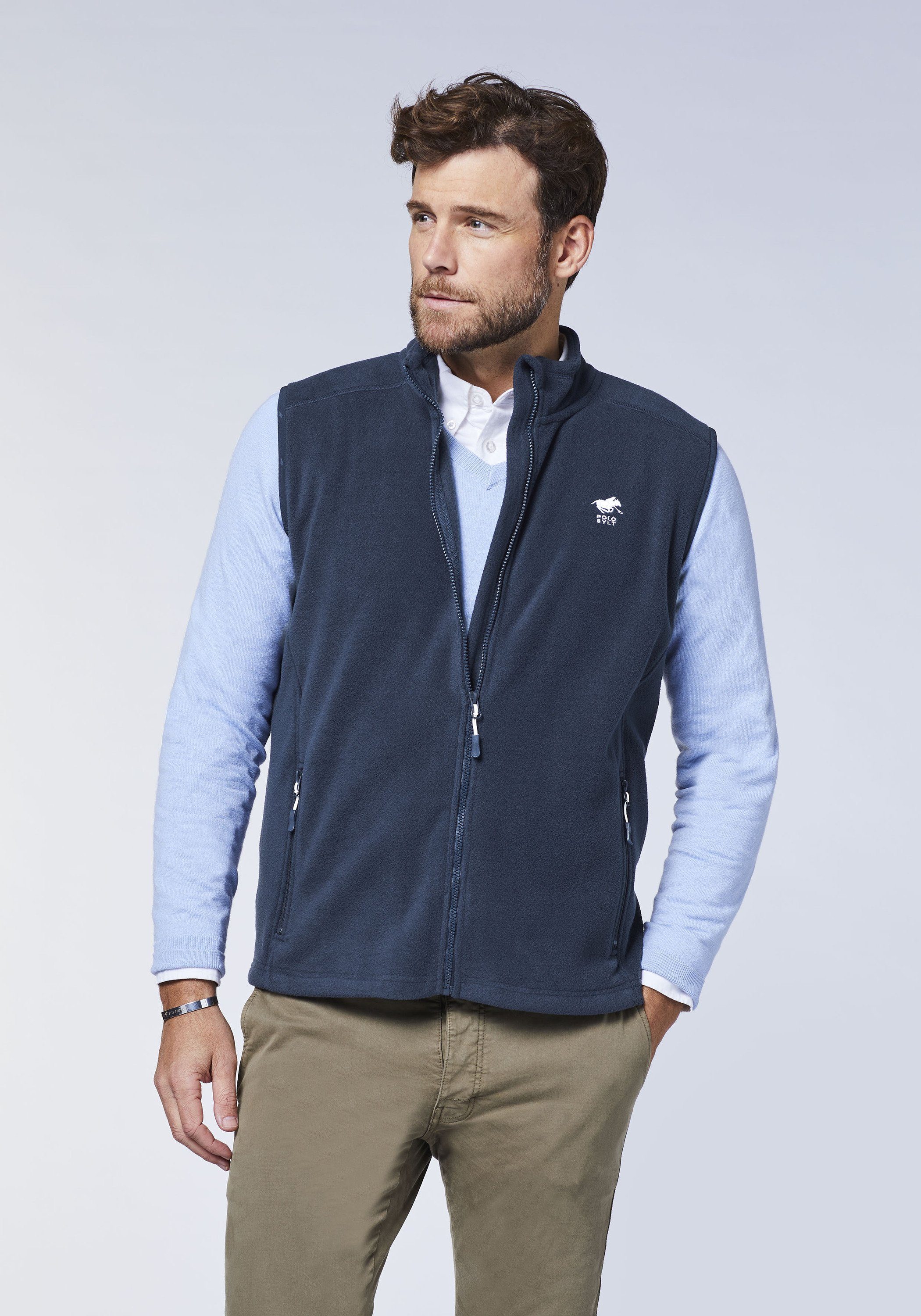 Polo Sylt Fleeceweste mit Label-Stitchings