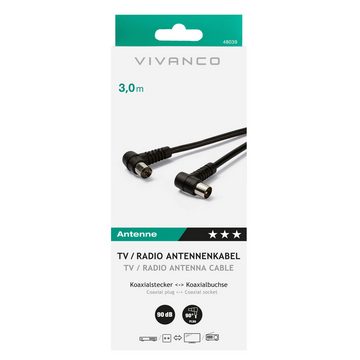 Vivanco Audio- & Video-Kabel, Antennenkabel, (300 cm), Winkelstecker