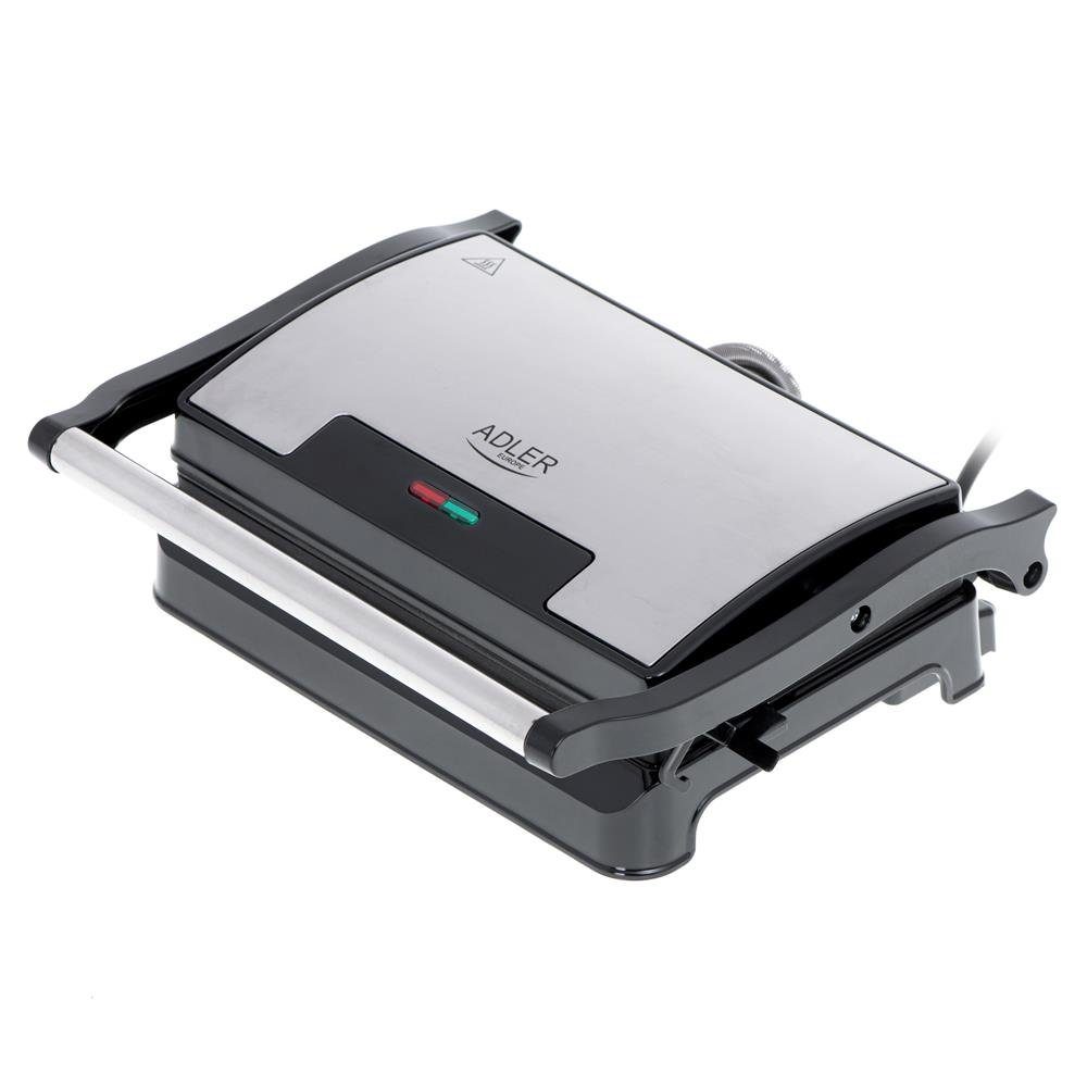 Adler Kontaktgrill AD 3052 Elektrogrill, 1200 Watt, Antihaftbeschichtung, Elektrischer Grill, Sandwichmaker