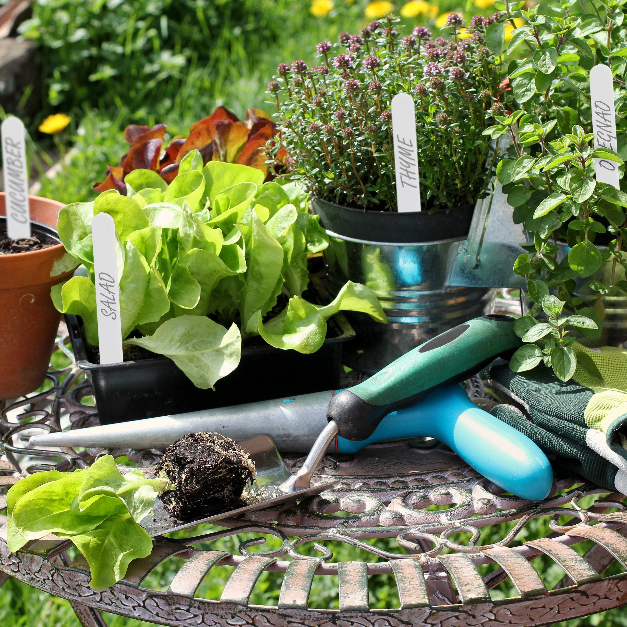 relaxdays Etikettenpapier Stecketiketten 300er Set aus Kunststoff