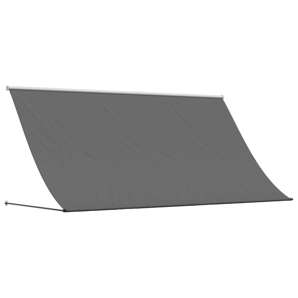 Markise Markise Einziehbar Anthrazit 300x150 cm Stoff und Stahl Manuelle Fenst
